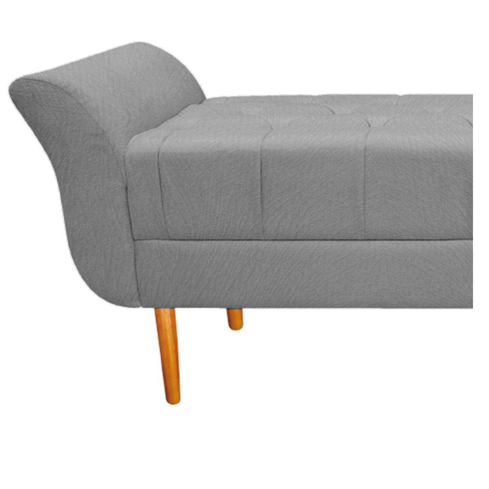 Recamier estofado Ari 90 Cm Solteiro Suede Cinza