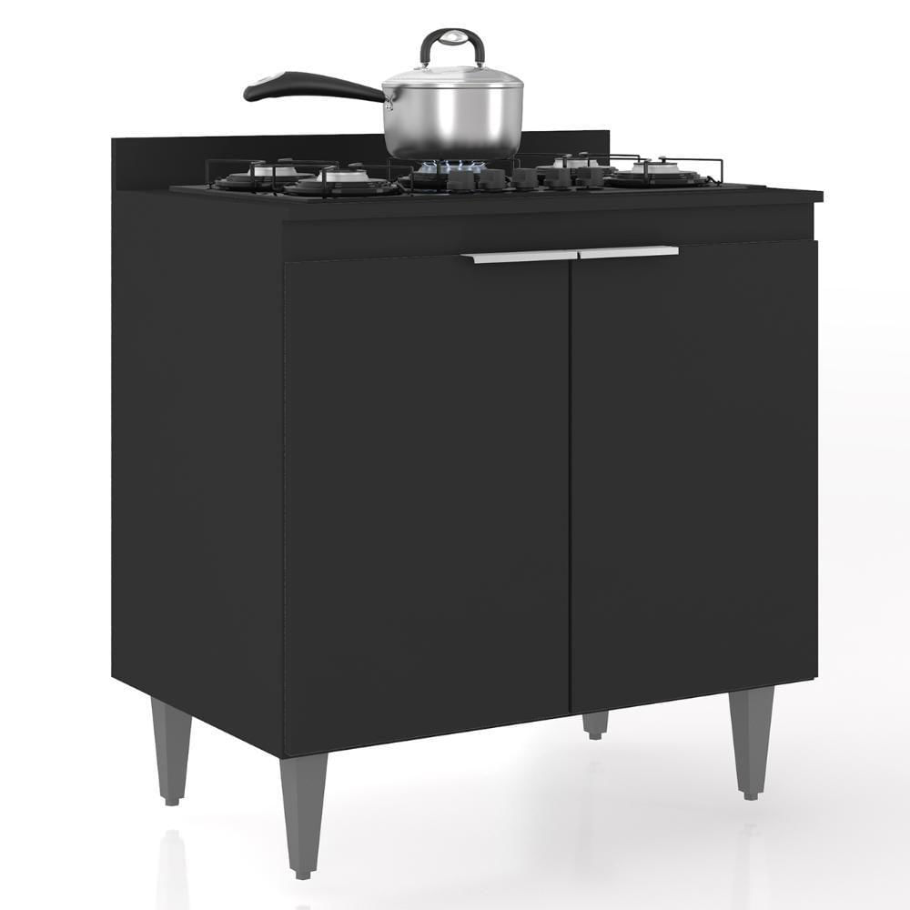 Miniatura Balcão De Cozinha Para Cooktop 80cm Pérola Z34 Preto - Mpozenato