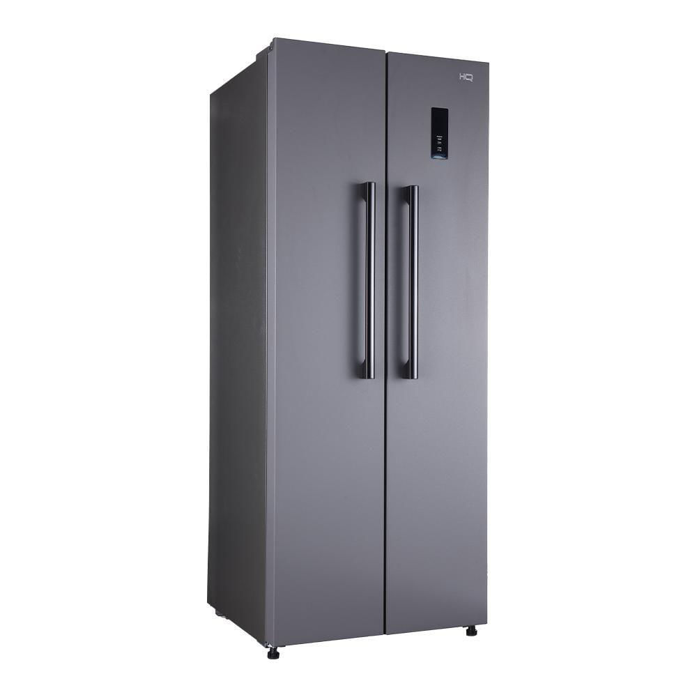 Miniatura Geladeira Refrigerador HQ Frost Free Side By Side 460 Litros Cinza HQ-460SBSFF 220V