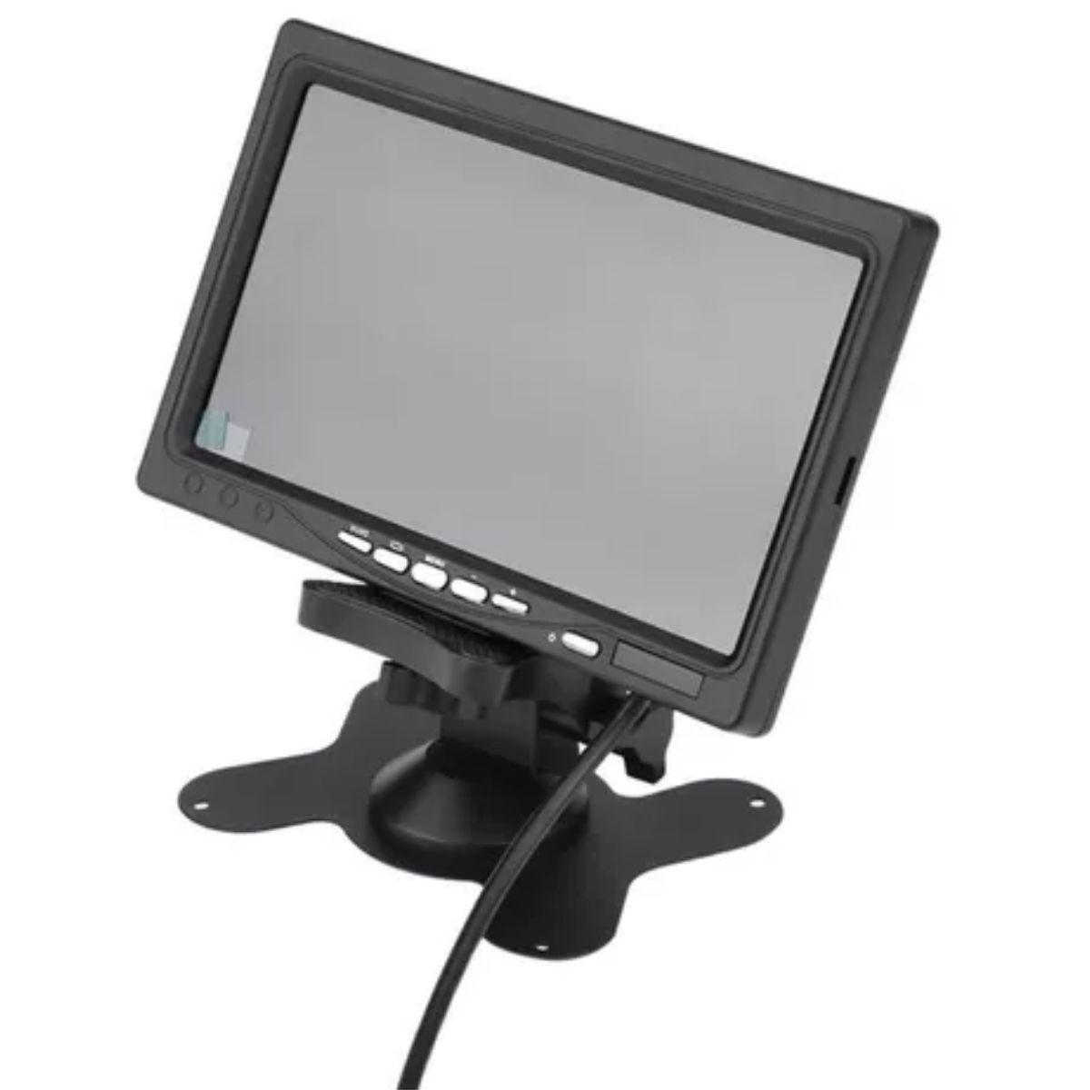 Miniatura Monitor Digital Lcd 7' P/Cftv, 12V, Colorido Hdmi, Vga, Av