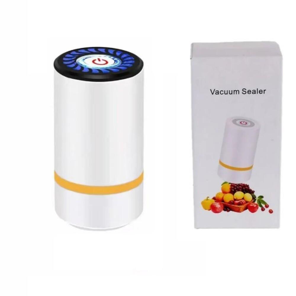 Miniatura Bomba Succao Vacuo Eletrica Armazenamento Roupas Alimentos Mini Seladora Saquinhos Tira Ar Sem Fio Recarregavel