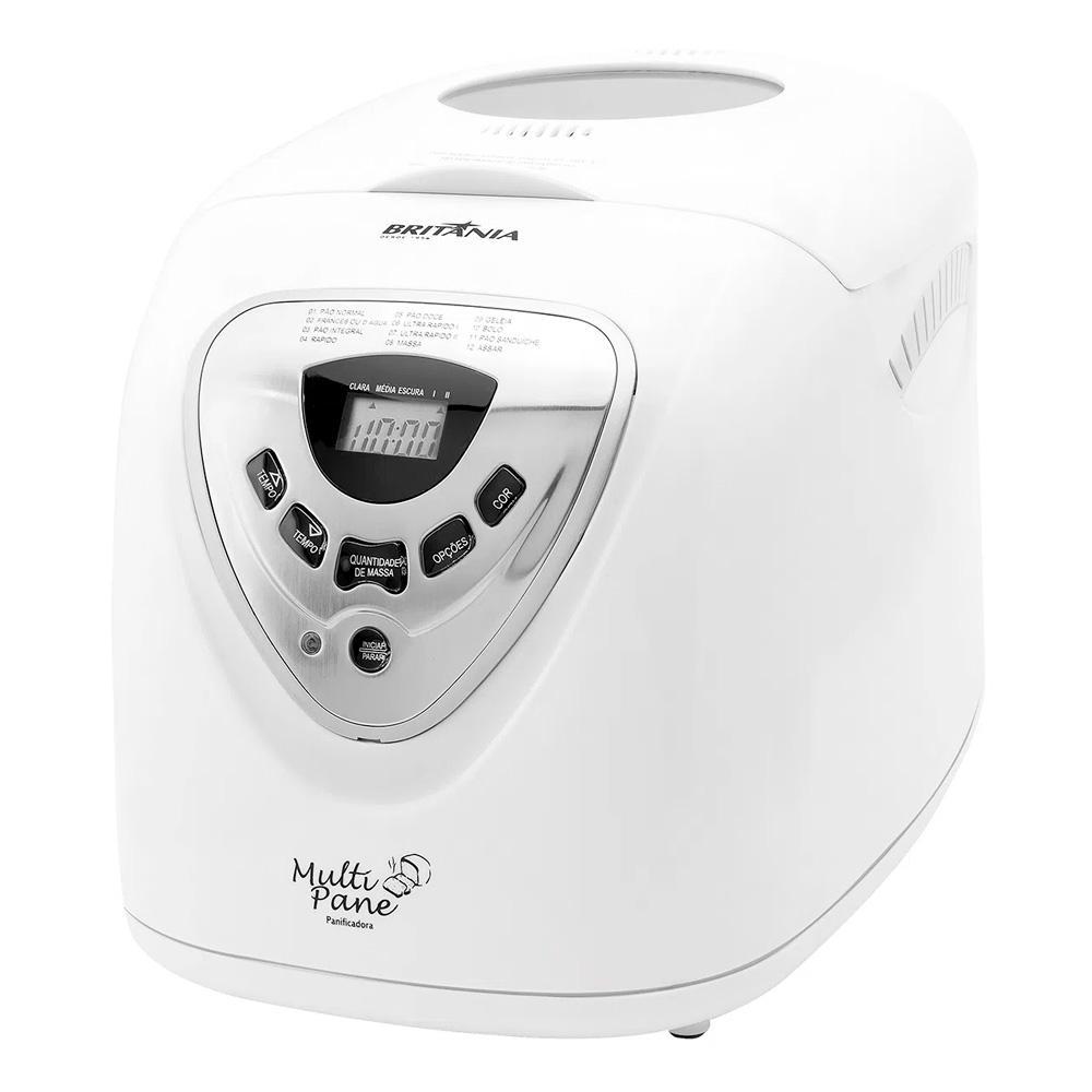 Miniatura Panificadora Elétrica Britânia 700W Multipane Branca 110v