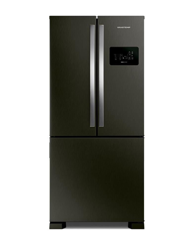 Miniatura Geladeira Brastemp Frost Free French Door A+++ 554 litros cor Black Inox - BRO85AE 110v