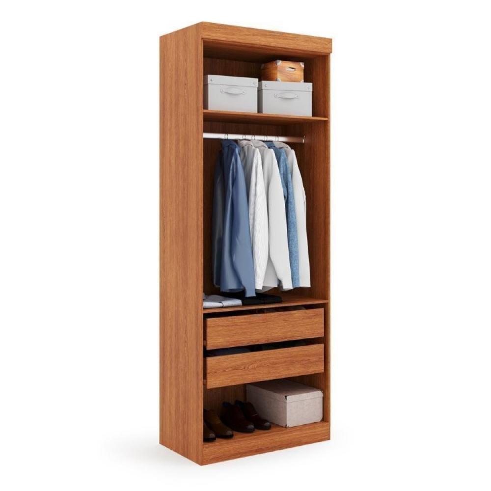 Conjunto para Quarto com Guarda Roupa Modular Gênova Plus Freijó Wood/Off-White