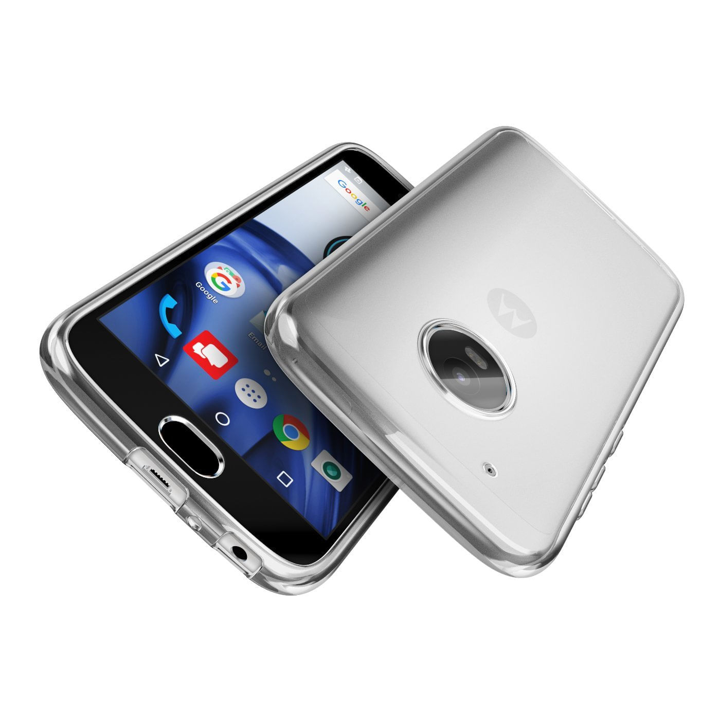 Kit Capa Transparente Moto G5 Plus Xt1683 + Película Vidro