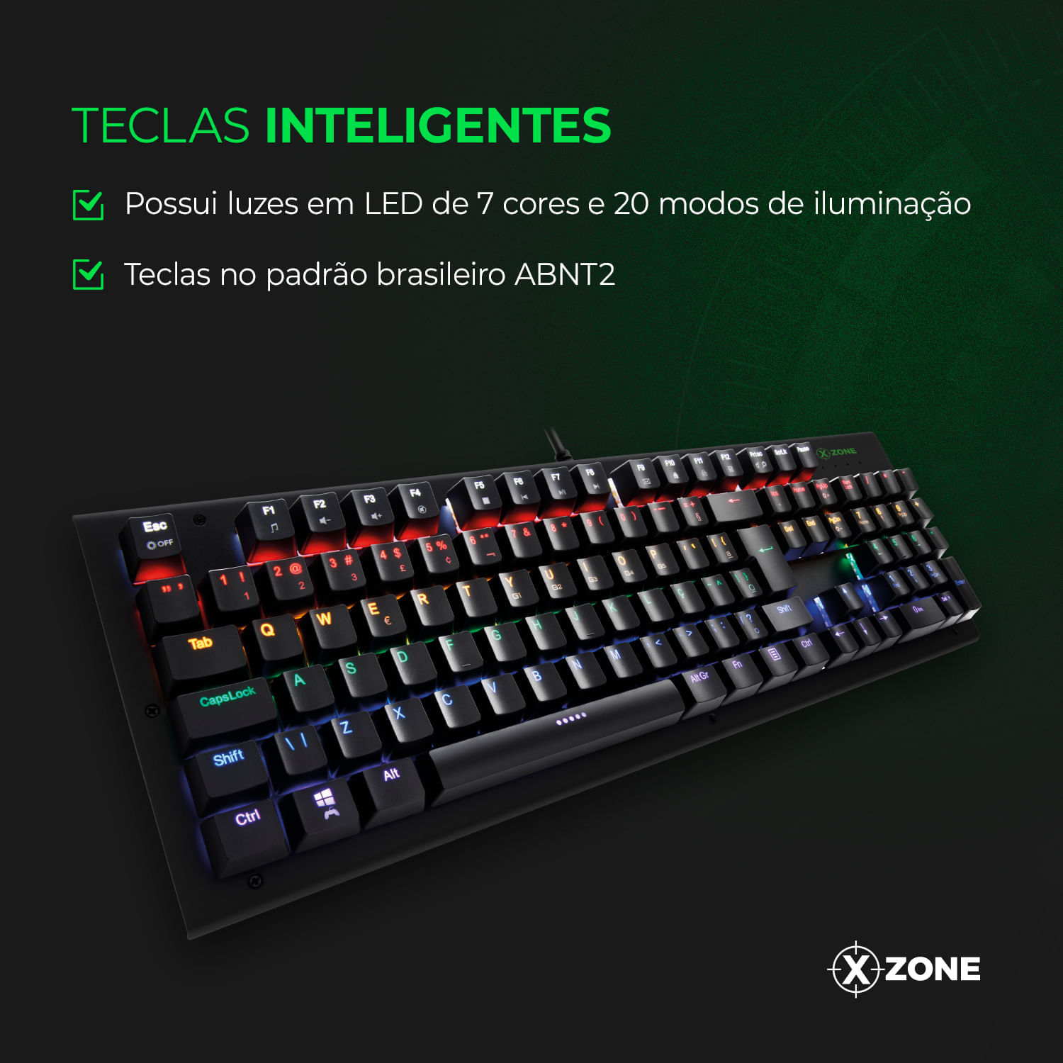 Teclado Gamer Mecânico Xzone GTM-01 TECLADO MECANICO GTM-01 NA .