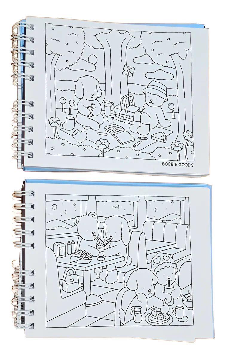 Miniatura Livros De Colorir Bobbie Goods Caderno Capa Dura Antiestress