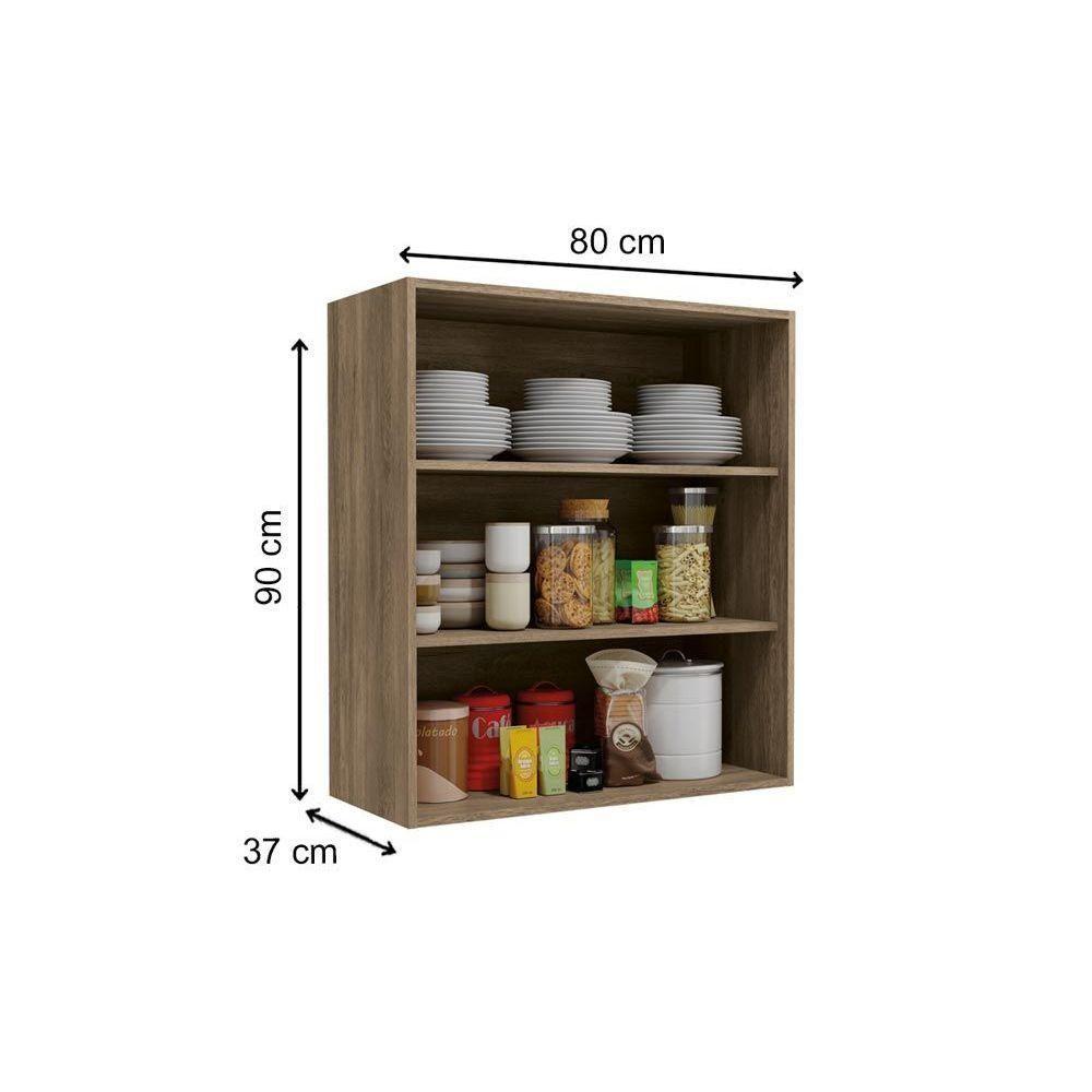 Miniatura Módulo Cozinha Maxxi Armário G765 Com 2 Portas Com Vidro Reflecta 80cm Canela