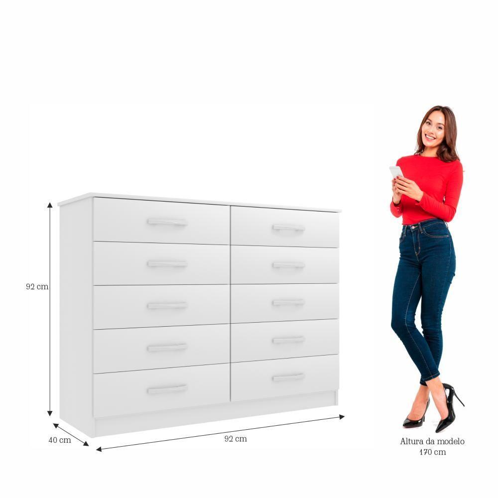 Miniatura Cômoda 10 Gavetas Premium Marbela Branca