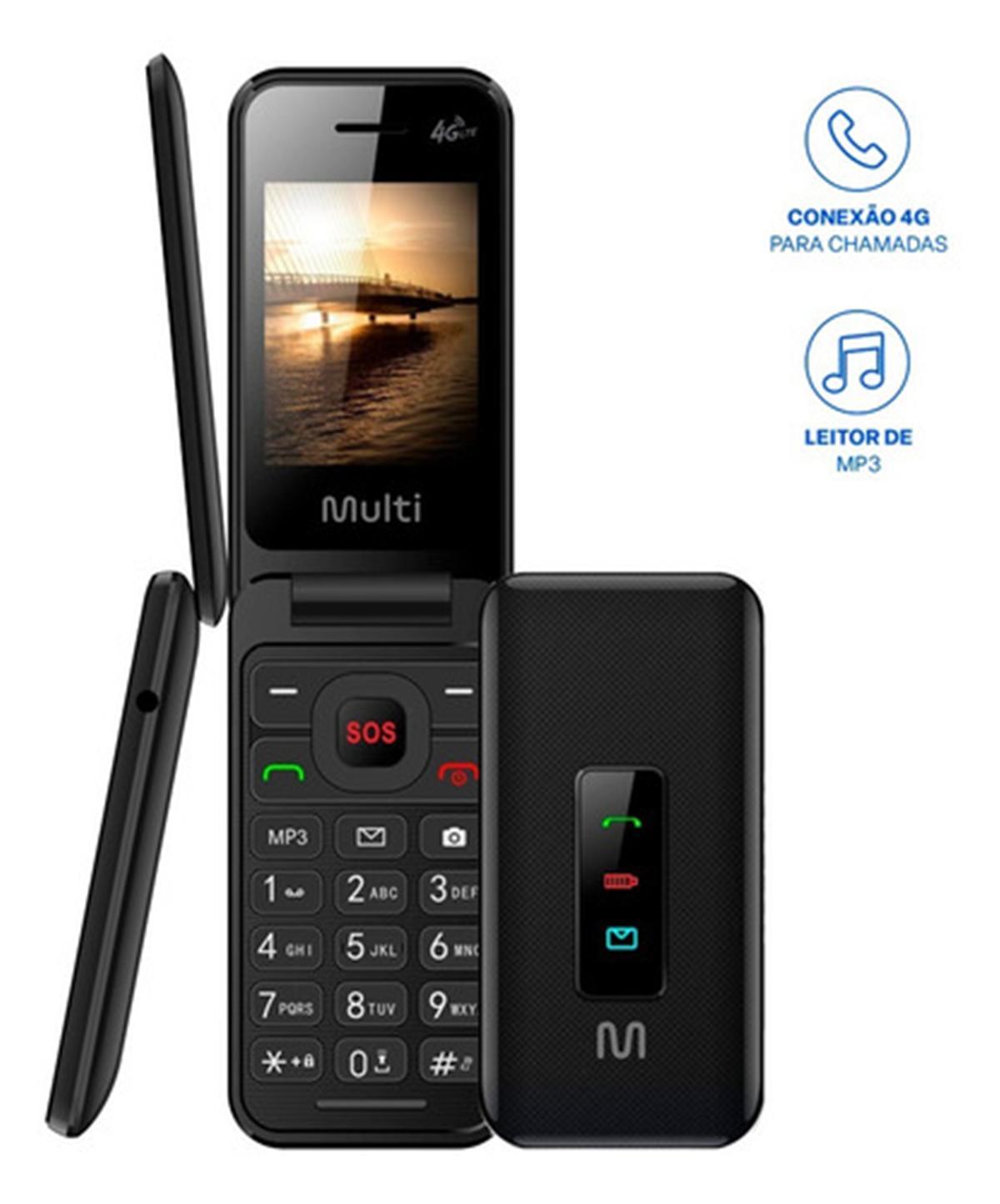 Miniatura Celular Flip Vita 4G Multilaser Botão Sos P9227