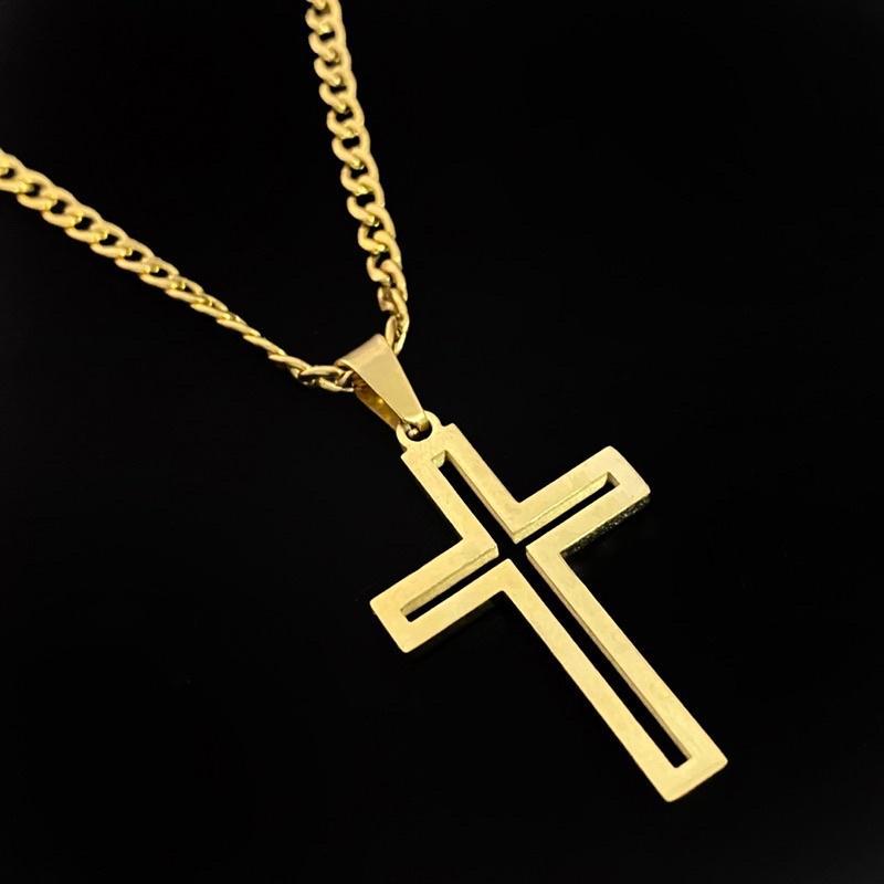 Miniatura Cordão Corrente Aço Dourado Banhado A Ouro 18K + Pingente