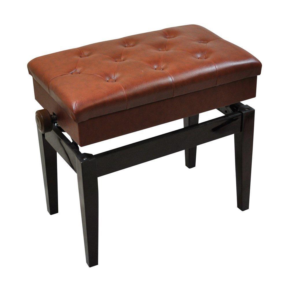 Miniatura Banqueta Piano/Teclado Ajustável Couro Sintético Vermelho