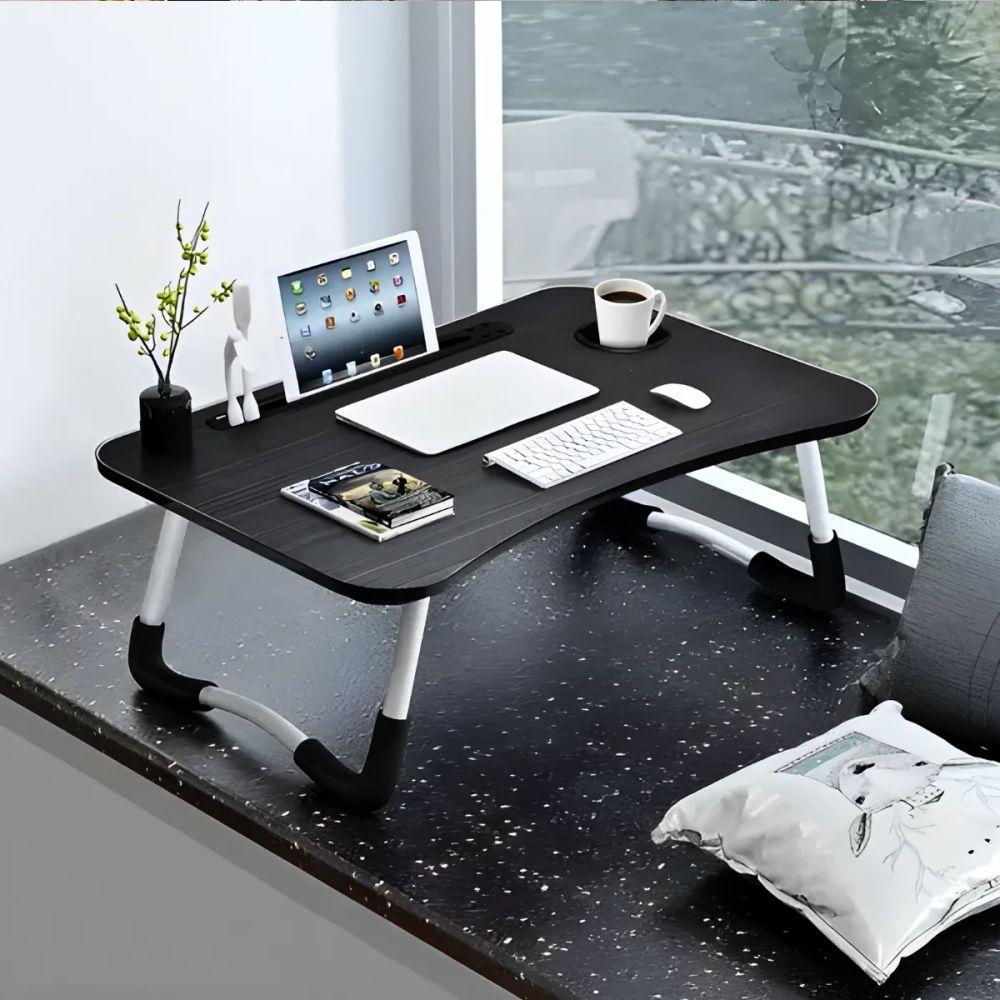 Miniatura Mesa De Colo Portátil Dobrável Suporte Multiuso - Preto