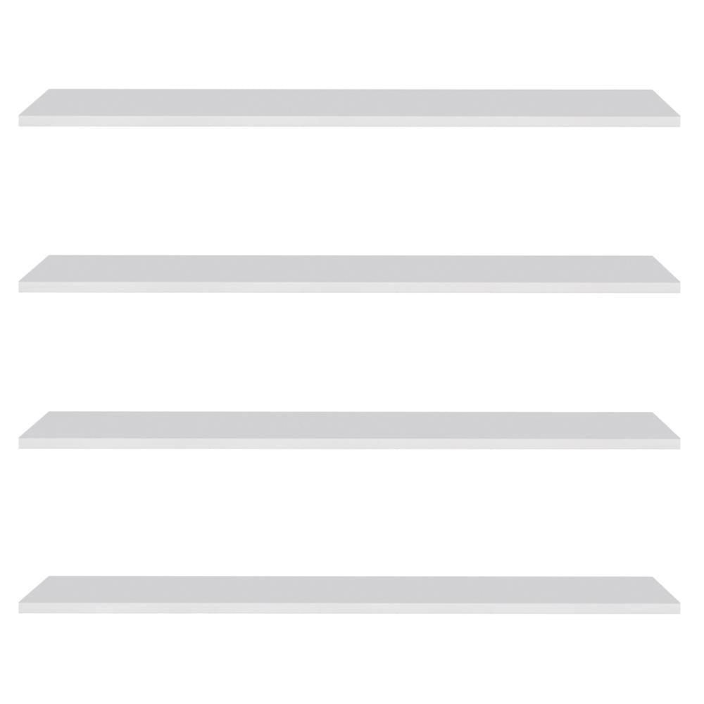 Prateleira Flutuante Multiuso Kit 4 Suporte Invisível 68cm Yara Branco - Lumil