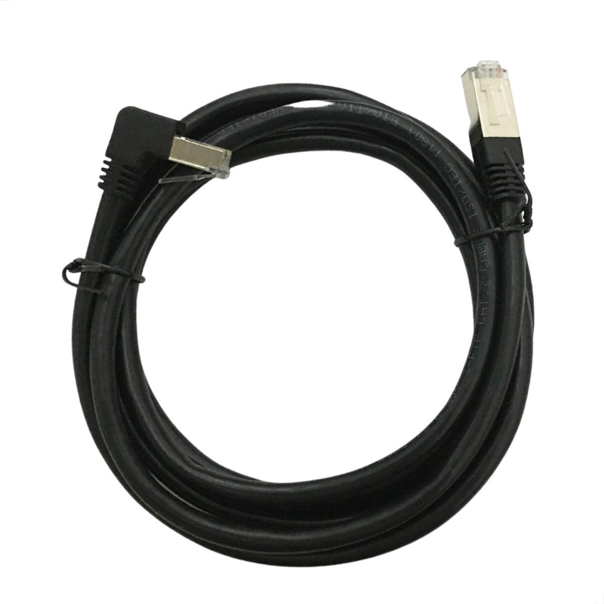 Miniatura Cabo De Rede Cat7 Plug 90 Graus Para Cima Preto - 10 Metros