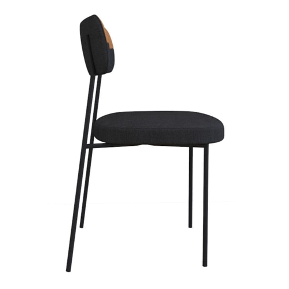 Miniatura Kit Com 2 Cadeiras Mya Linho - Caramelo/grafite - Og Móveis