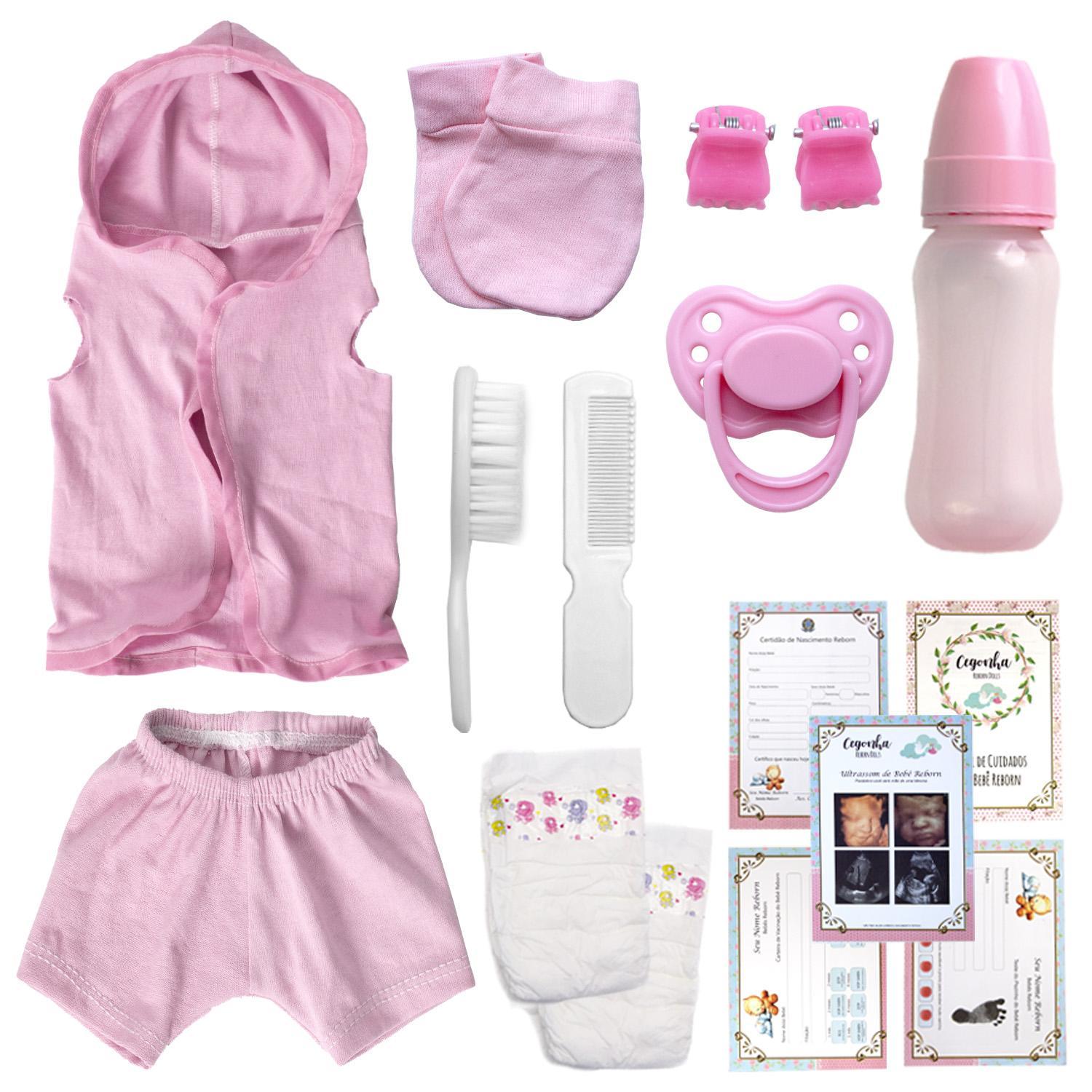 Miniatura Boneca Bebe Reborn Silicone Menina Realista Com Acessórios