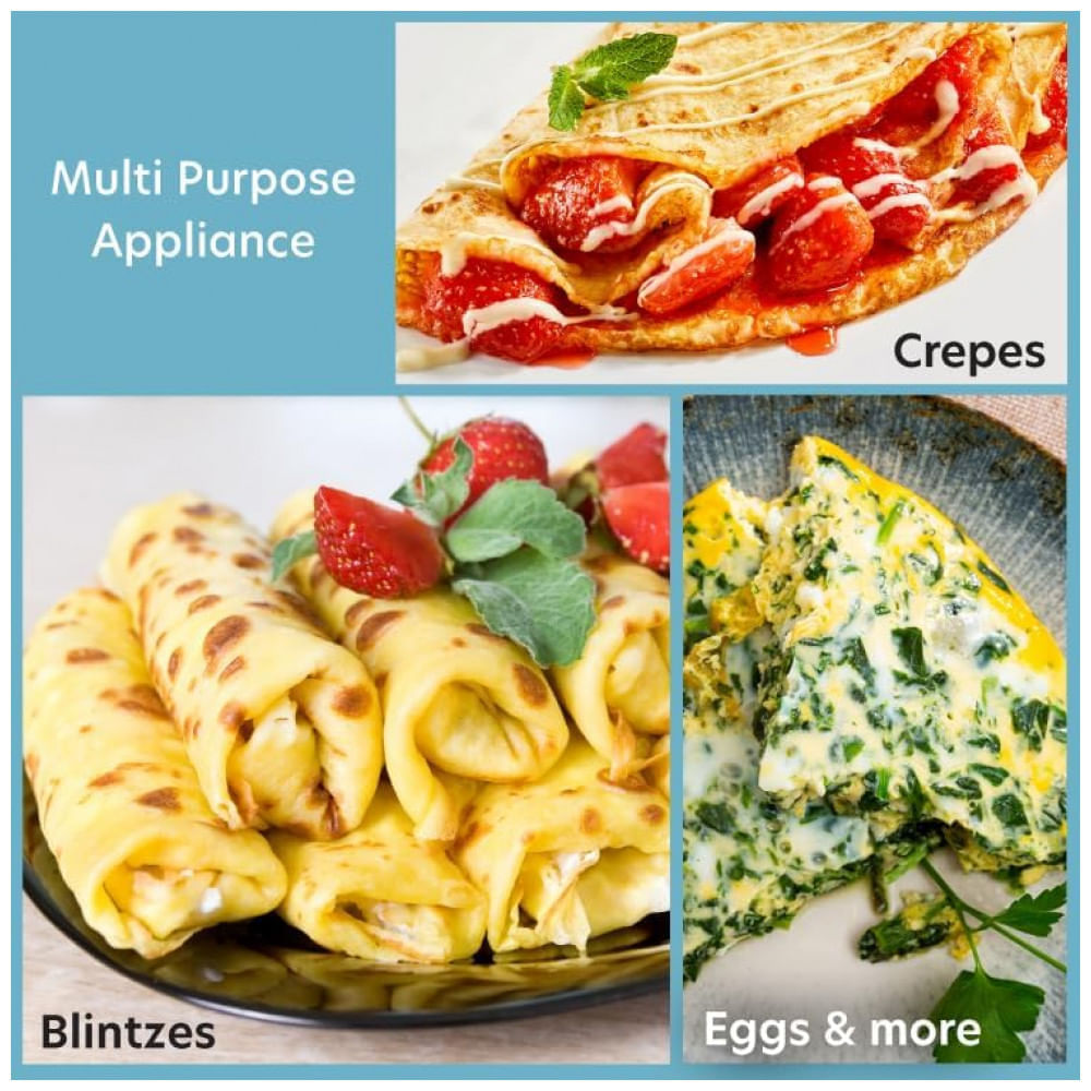 Máquina de Crepe Elétrica antiaderente, 1000W, 110v, CUCINAPRO 1448, Rosa