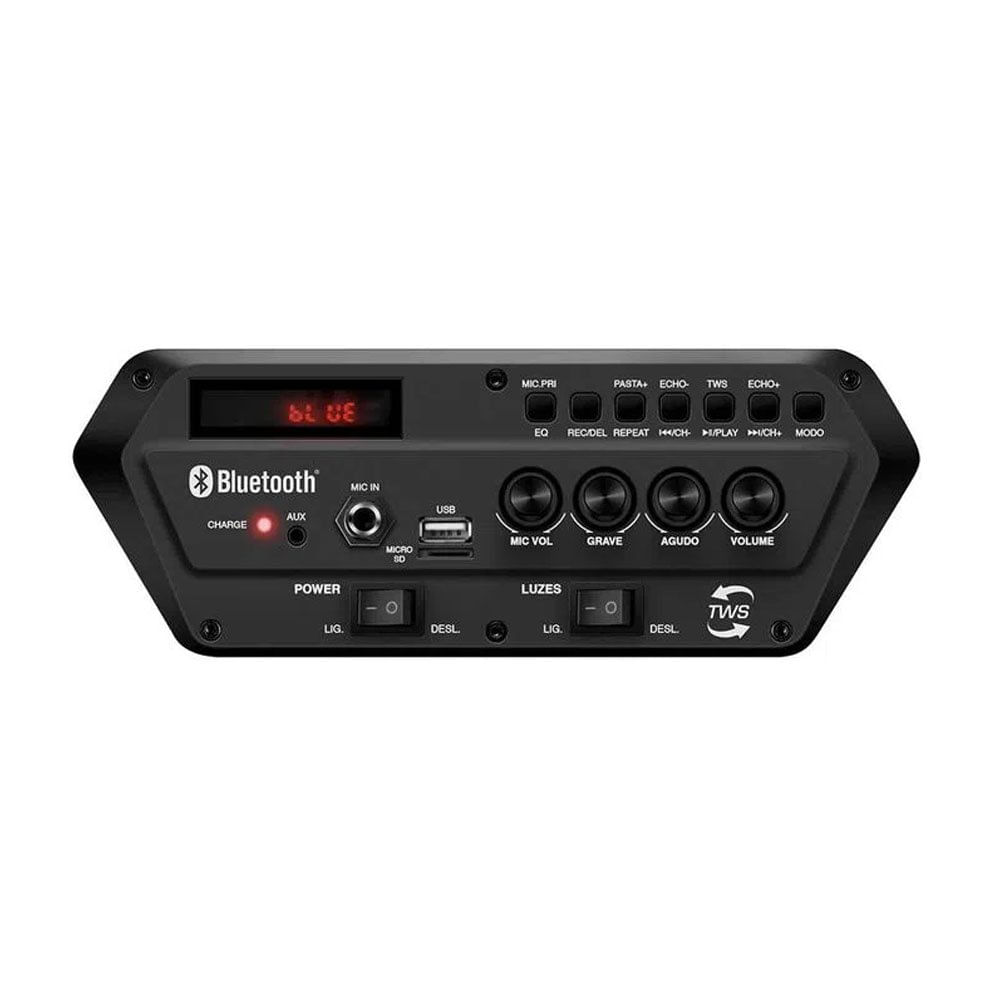 Miniatura Caixa Amplificada Mondial CM-400 400W Bluetooth USB Rádio FM Preto - Bivolt