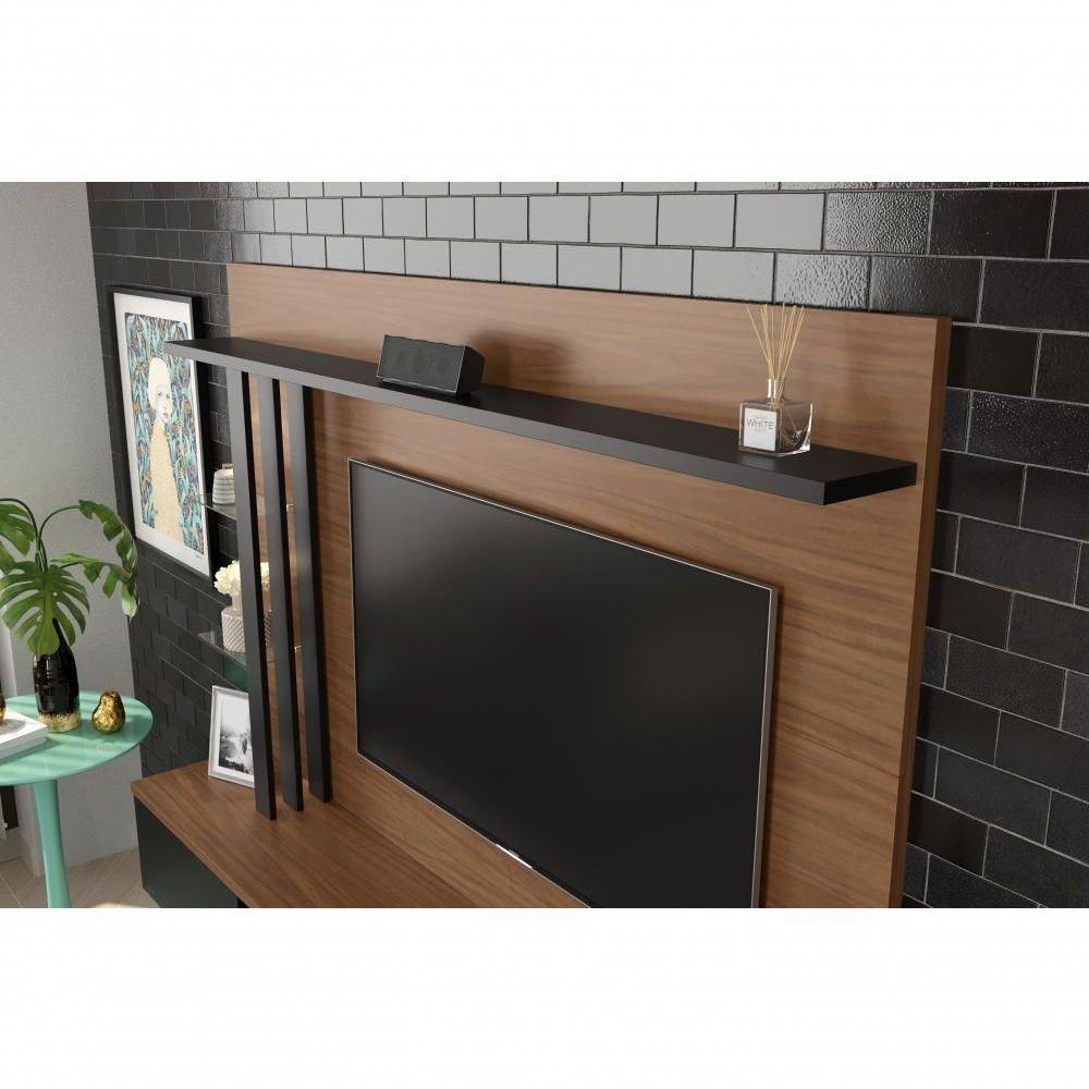 Miniatura Painel Home Suspenso Salinas Noce Milano Preto Fosco