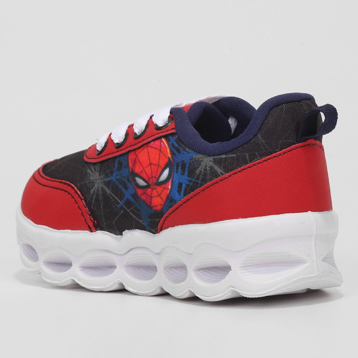 Miniatura Tênis Infantil Marvel Spider Man Com Led Menino Vermelho - 20