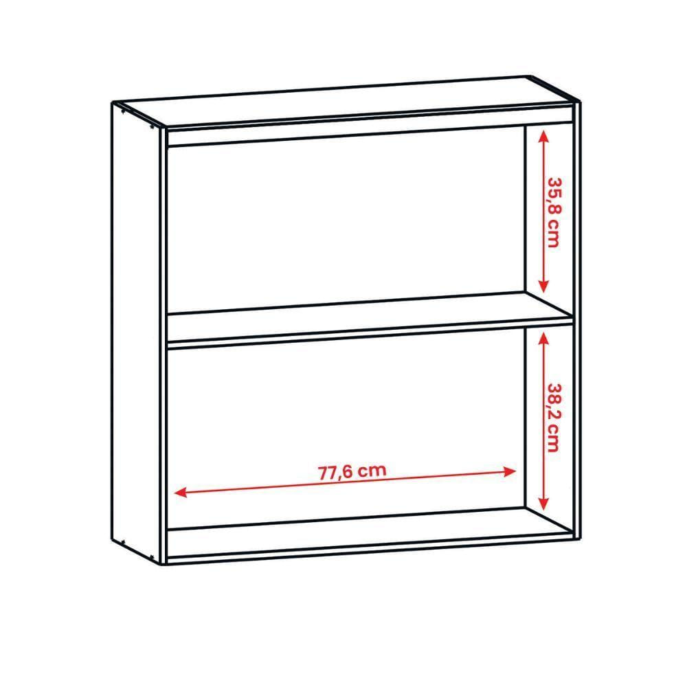 Miniatura Armario De Cozinha Suspenso Art 80 Cm Com 2 Portas Freijó Soft