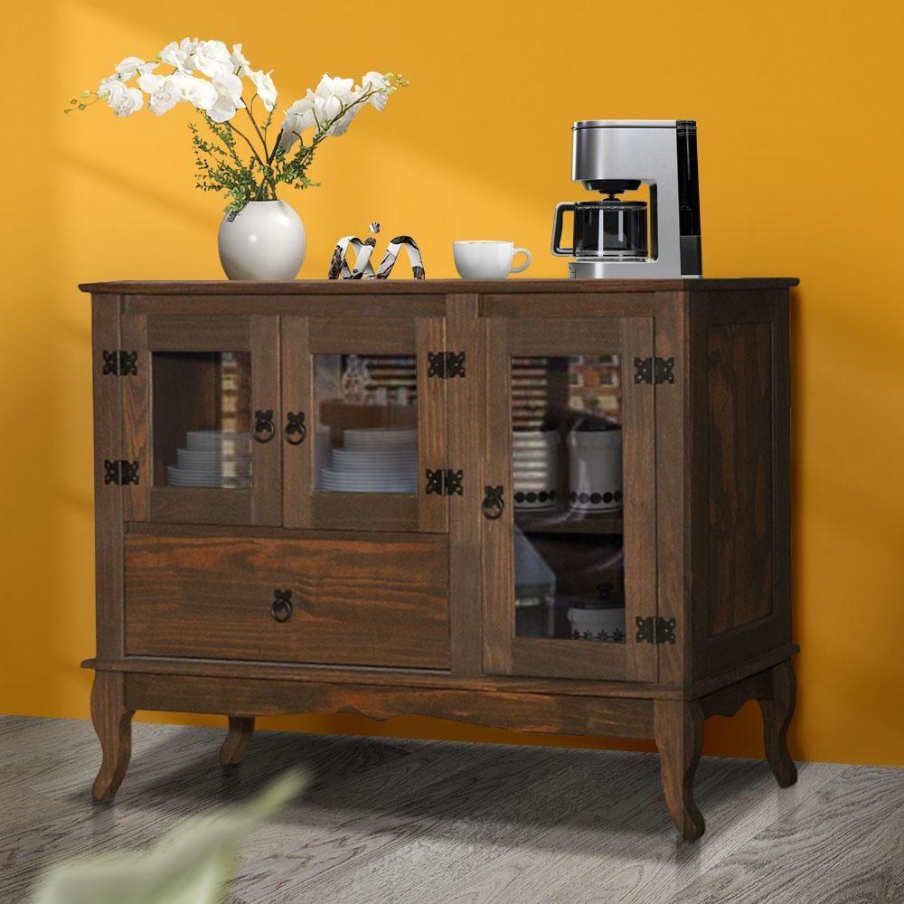 Miniatura Aparador Buffet Rústico Madeira Maciça Imbuia Adette Shop Jm