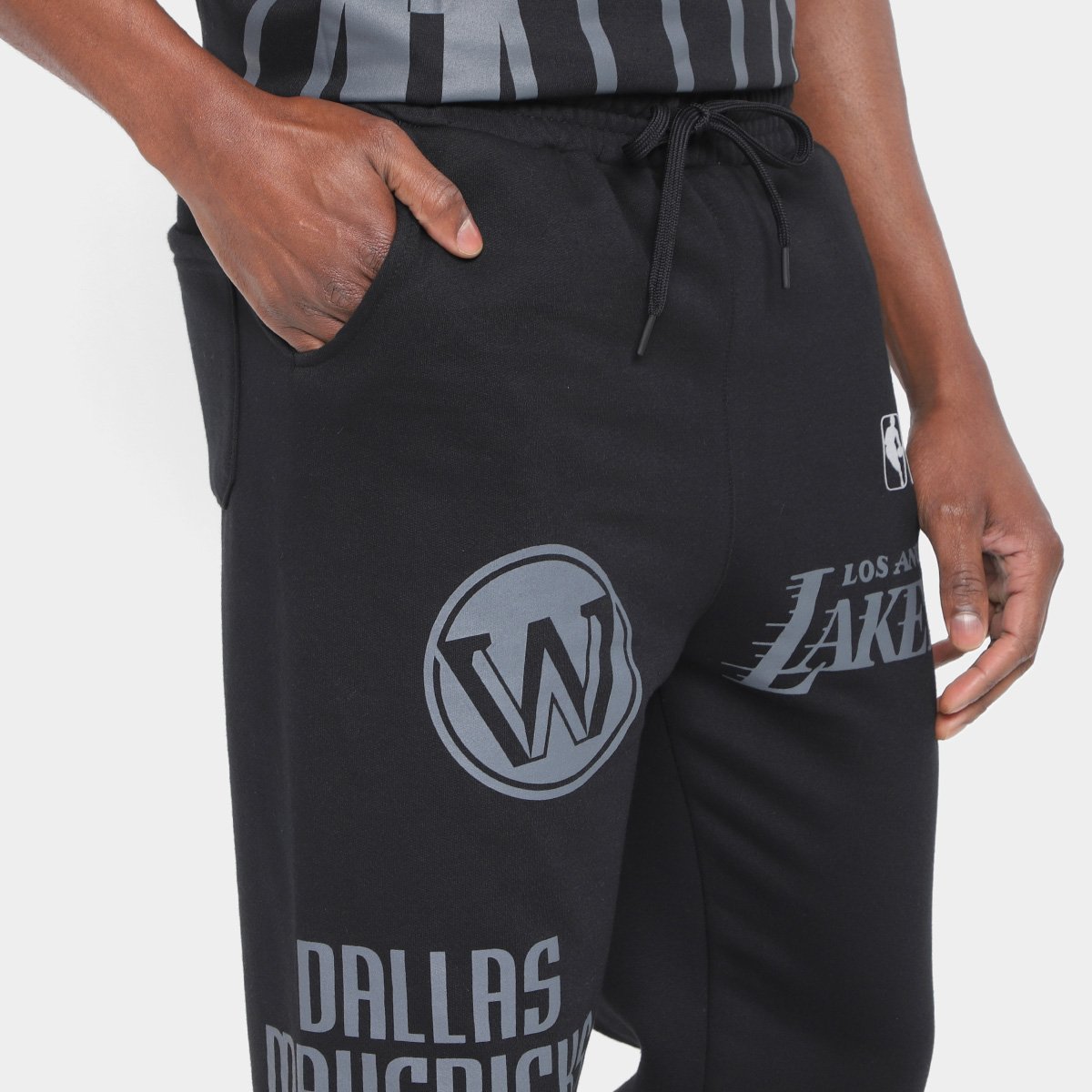 Miniatura Calça Moletom NBA Approve Full Print Preto - P