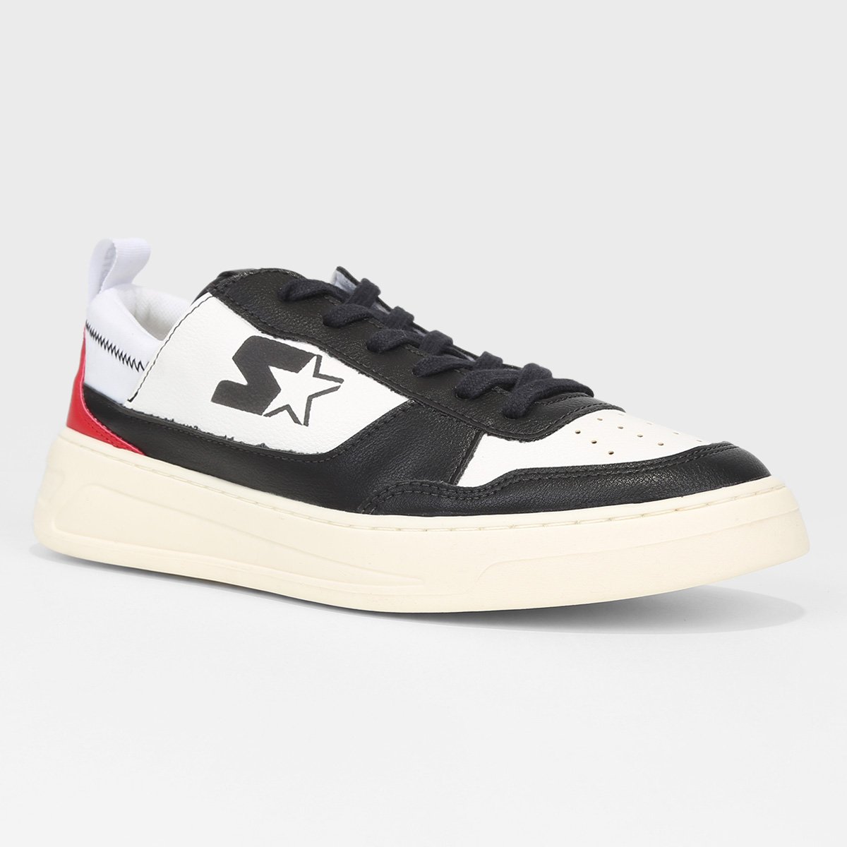 Miniatura Tênis Starter Cano Baixo Feminino Preto+Vermelho - 34