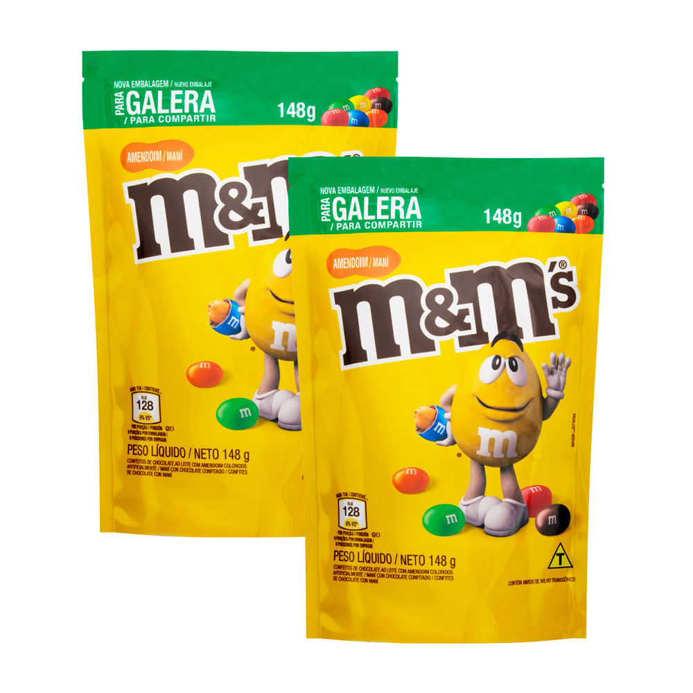 Miniatura Kit 2 Confeitos M&M Amendoim 148g