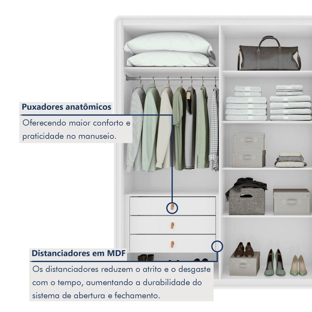 Guarda-roupa Casal 6 Portas 100% Mdf Loop Branco