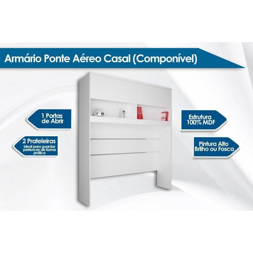 Miniatura Modulado De Quarto Armário Ponte Aéreo Casal Gold Bari C- 1 Porta Branco - Novo Horizonte