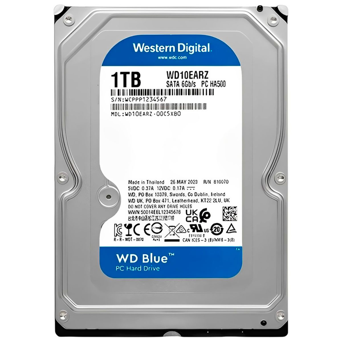 Miniatura HD 1TB Western Digital WD Blue, SATA III 6Gb/s, 5400RPM, Cache 64MB, 3.5" - WD10EARZ