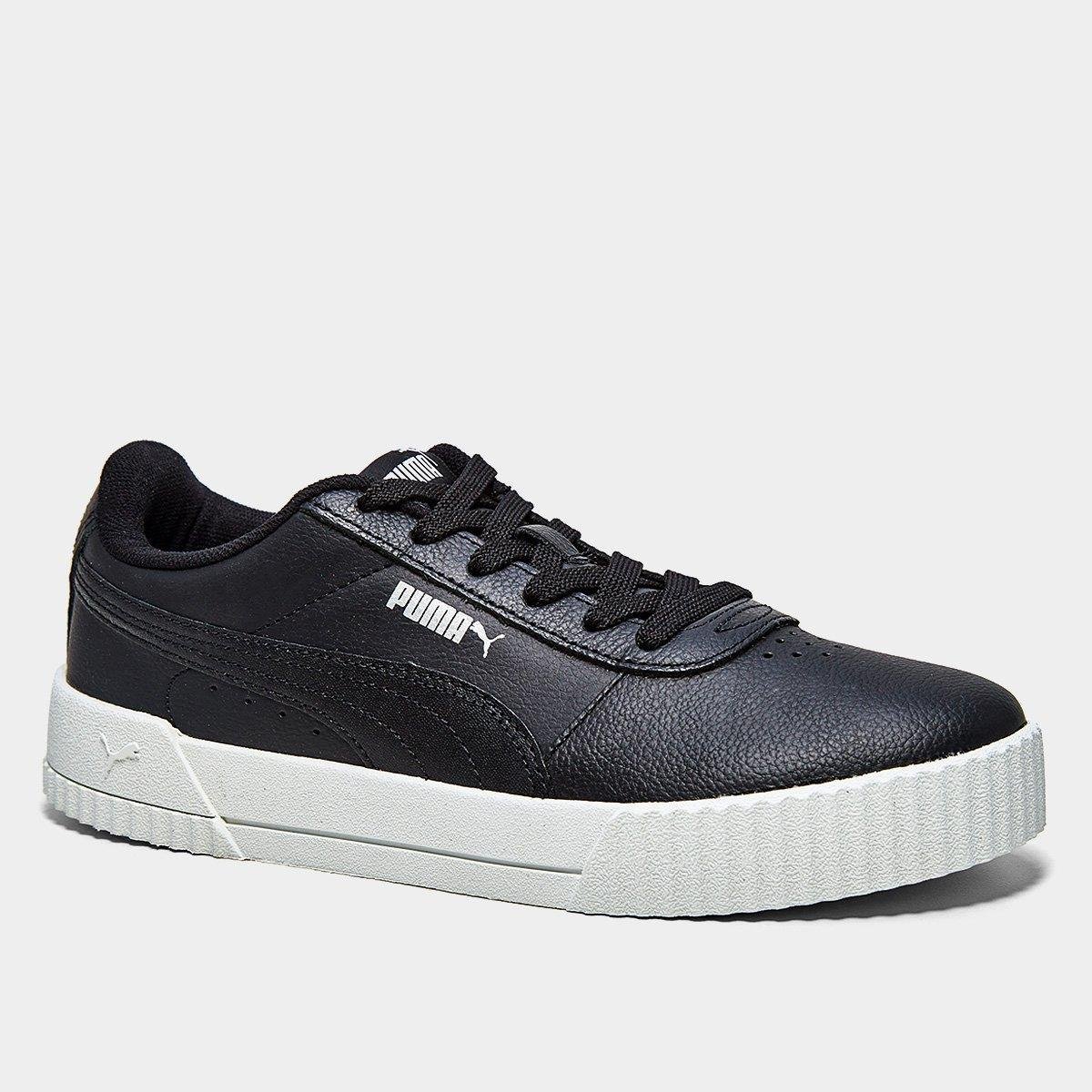 Miniatura Tênis Puma Carina Lux Bdp Feminino Preto+Branco - 34