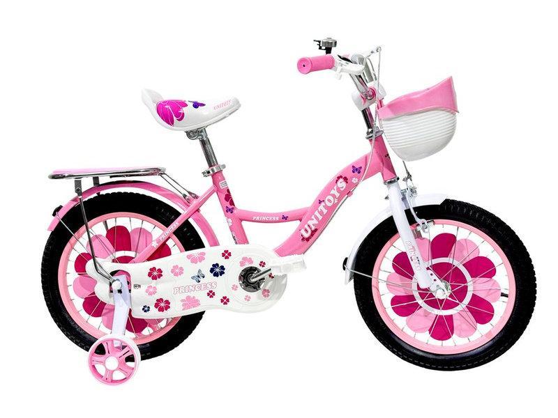 Miniatura Bicicleta Infantil Rosa Aro 14 Com Cestinha Rodinha E Buzina
