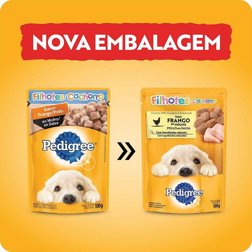 Miniatura Kit Ração Úmida Pedigree Sachê Frango ao Molho para Cães Filhotes - 36 Unidades