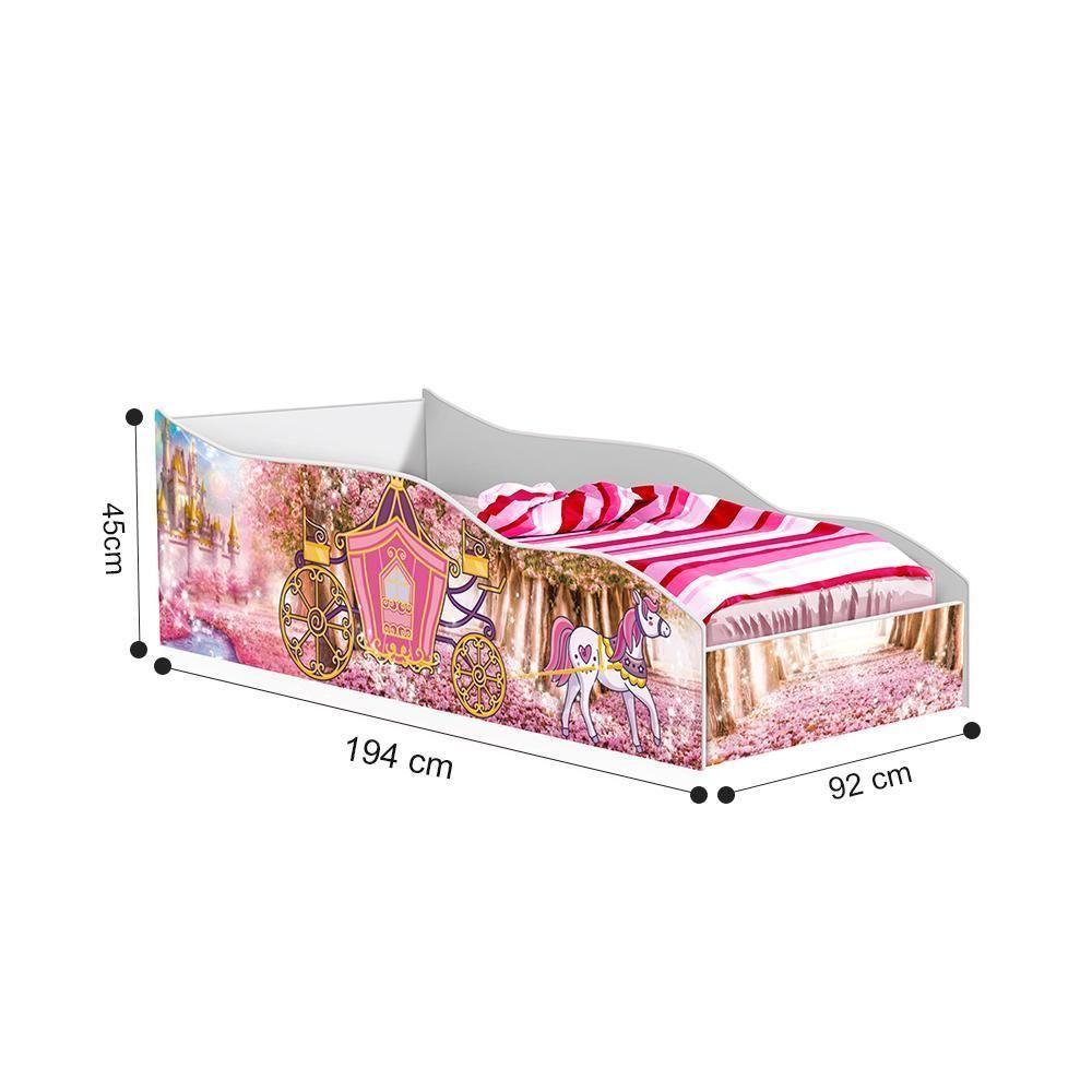 Miniatura Cama Carro Solteiro Encantado Princesa Com Colchão