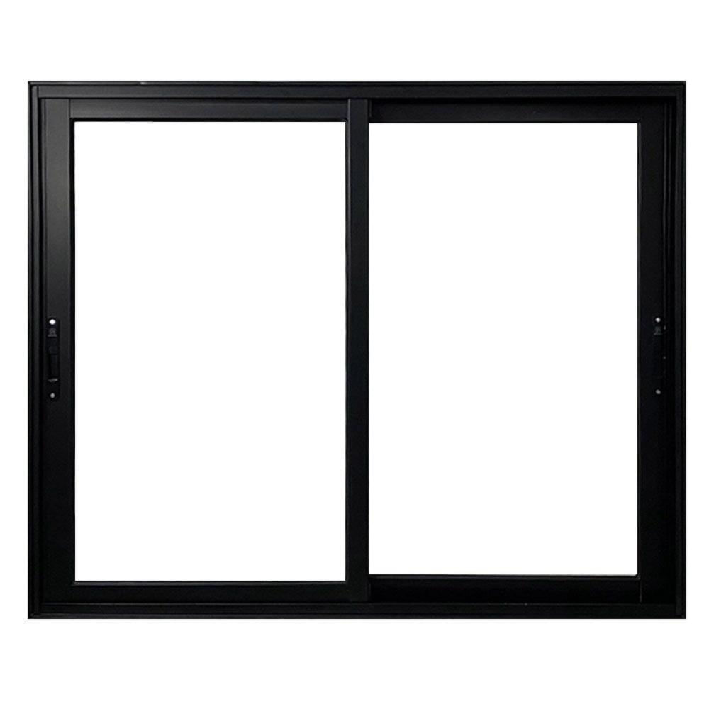 Miniatura Janela Vitro 2 Folhas Móveis de Correr Alumínio 120x120 cm Linha 25 Preto