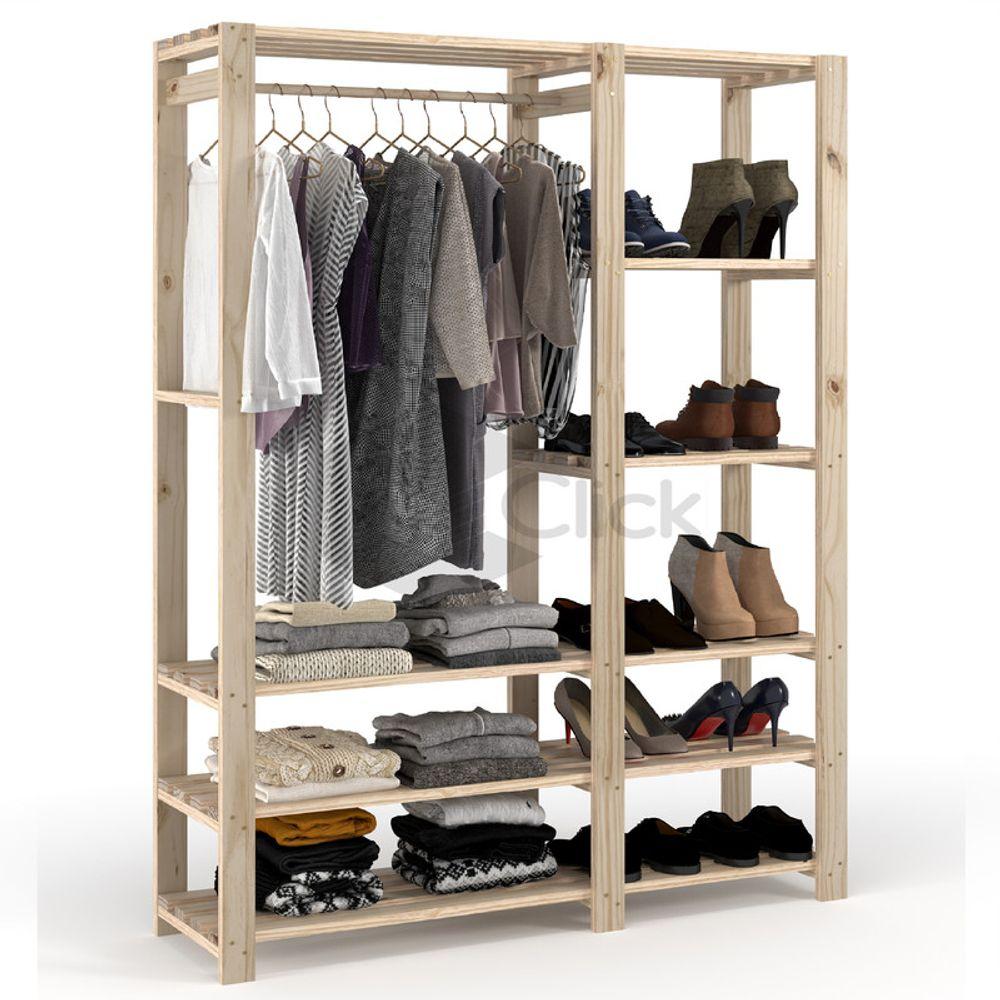 Arara Dupla Organizadora Decorativa Madeira Rustica Vintage