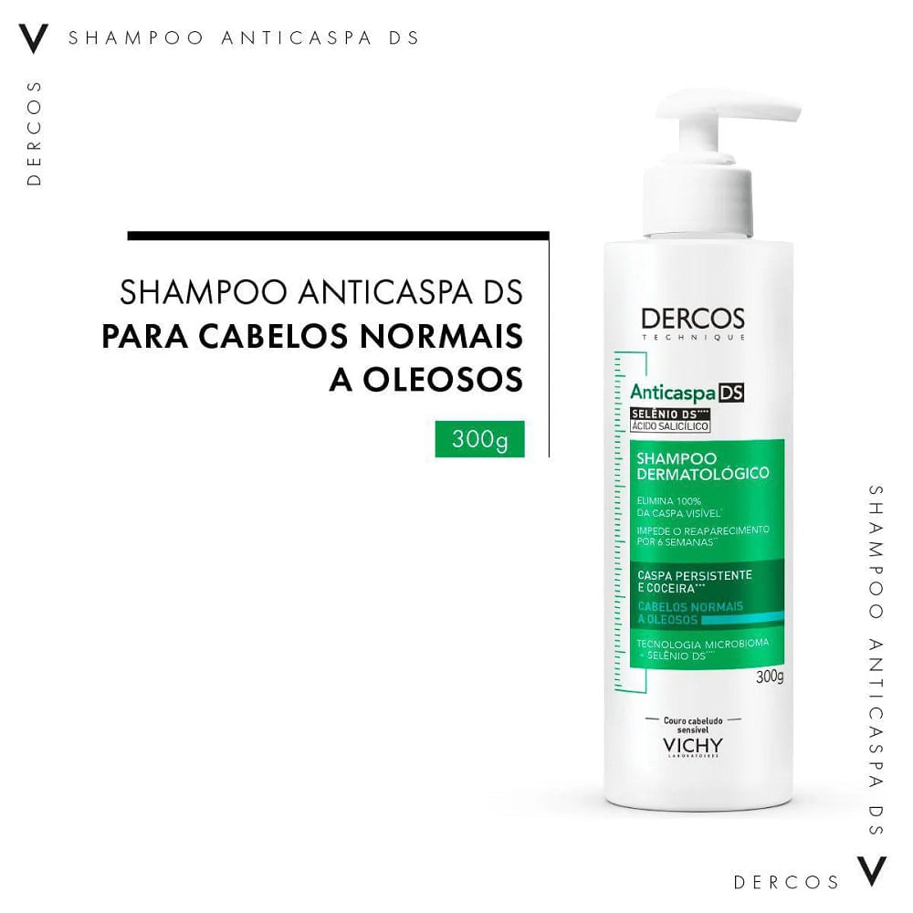 Miniatura Shampoo Anticaspa Ds Vichy Dercos Oily Cabelos Normais a Oleosos 300g