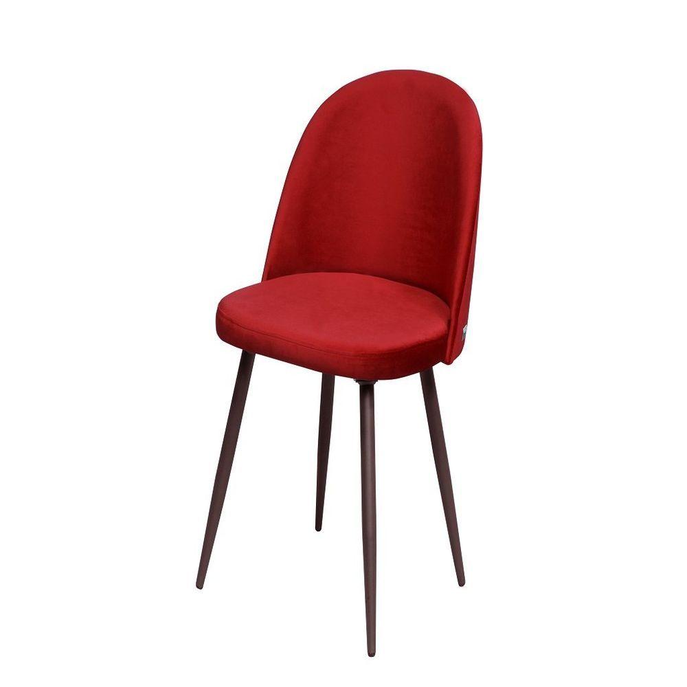 Miniatura Cadeira Ninha Pés Palito De Aço Carbono Veludo Vermelho