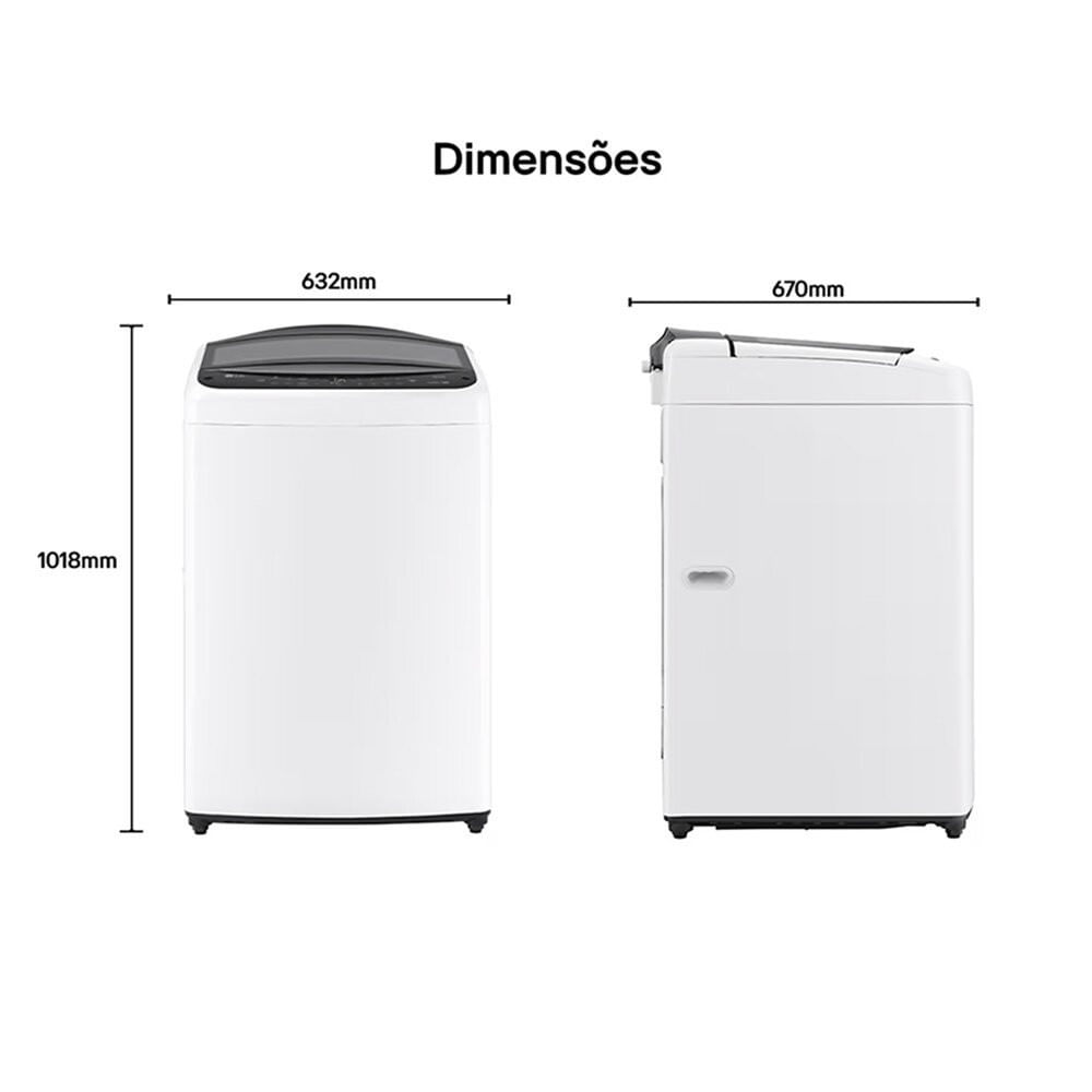 Máquina de Lavar Automática 16 kg LG com Inteligência Artificial AIDD - WT16WV6 Branco - 110V