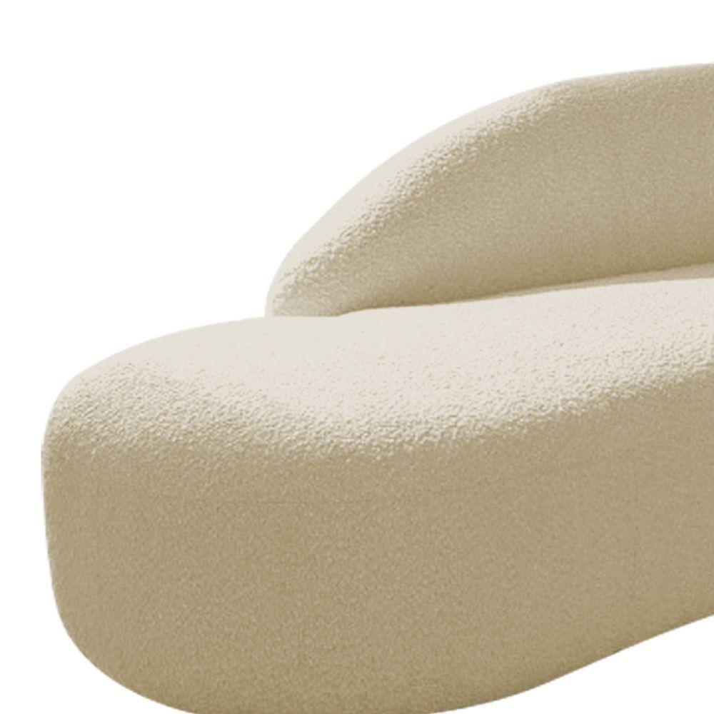 Divã Recamier Curvo Luna 160cm Lado Esquerdo Suede Cor Bege