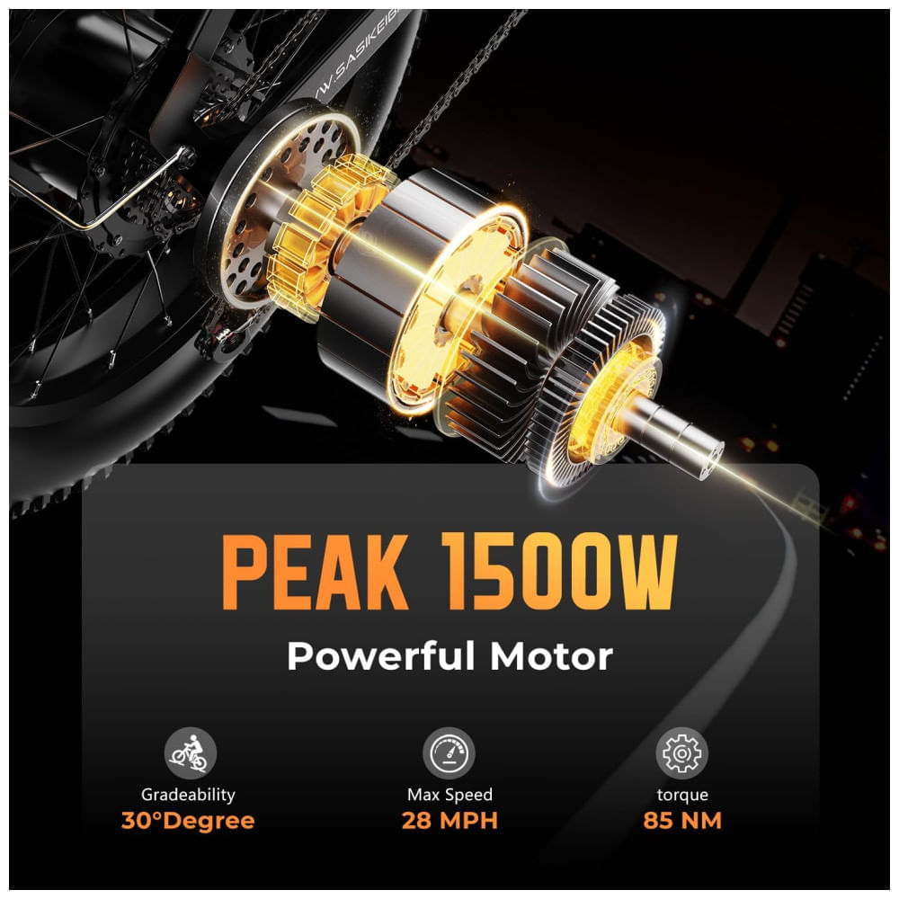 Miniatura EUY Bicicleta Elétrica para Adultos com Motor de Pico 1500W, Bateria Removível de 48V 20Ah, Ebike Rápida, Até 113Km, 48,3 km/h, Pneus 20'x4.0, Mountai