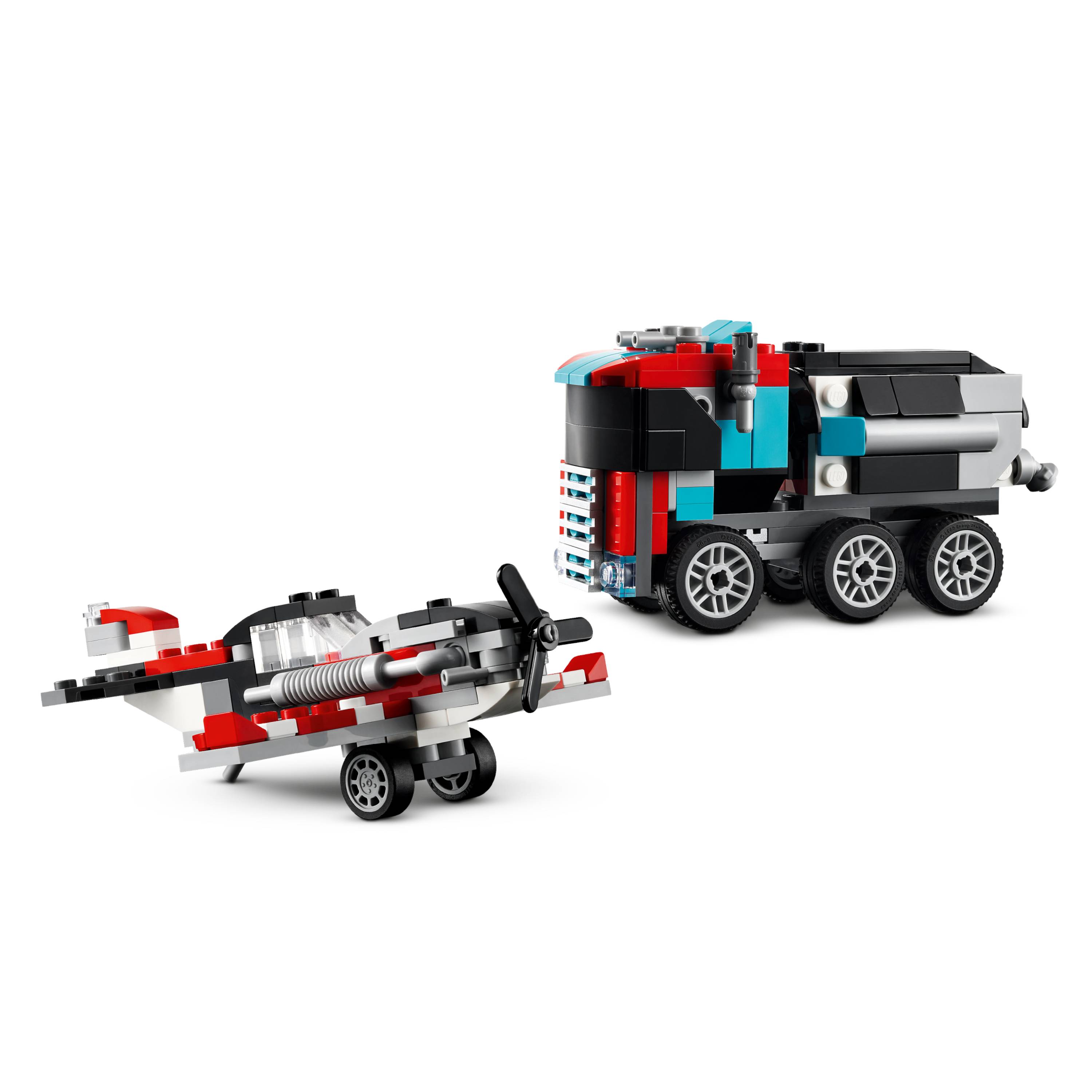 Miniatura LEGO City - Caminhão Plataforma com Helicóptero