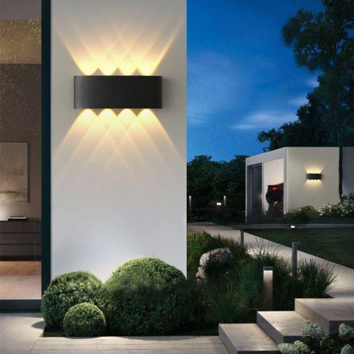 Miniatura Arandela Lentille Trois LED 8W Bivolt - Preto/ Branco - IP65