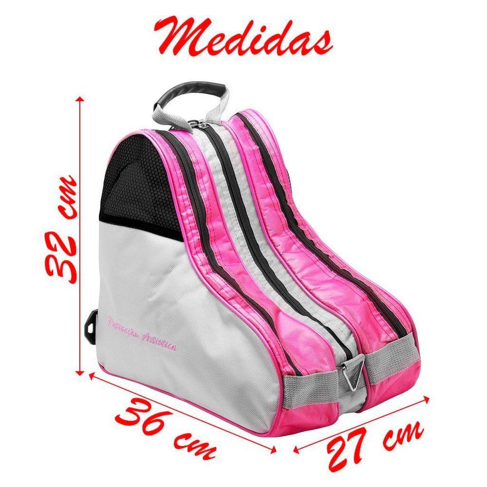 Miniatura Bolsa Para Patins Com Alça E 3 Divisórias Reforçada Rosa