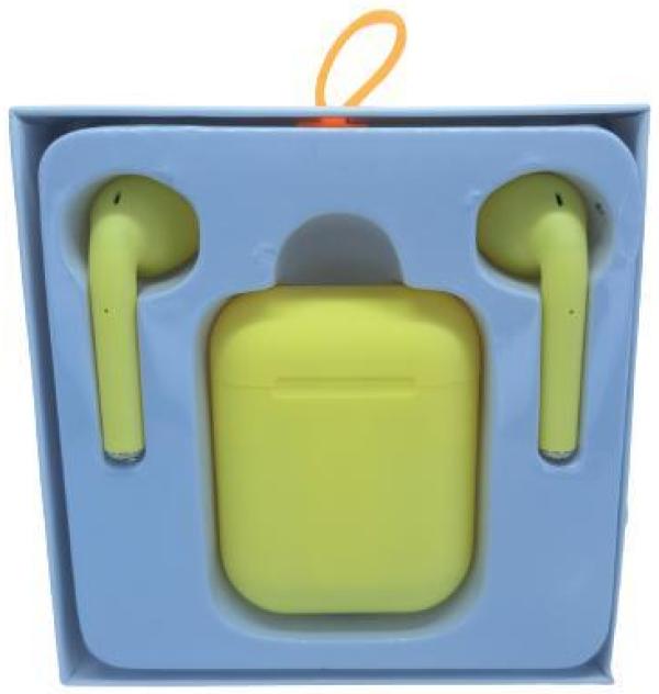 Miniatura Fone De Ouvido Sem Fio I12 Tws Bluetooth Com Touch - Amarelo