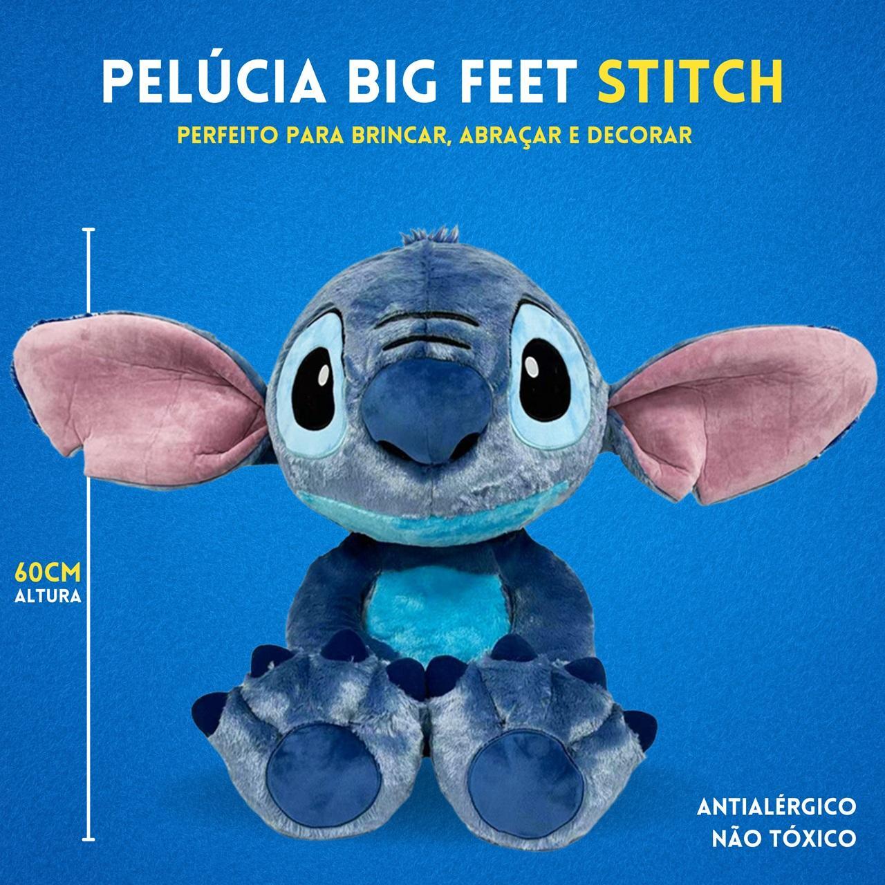 Miniatura Pelúcia Stitch Lilo Gigante Boneco Disney Big Feet 60Cm Azul