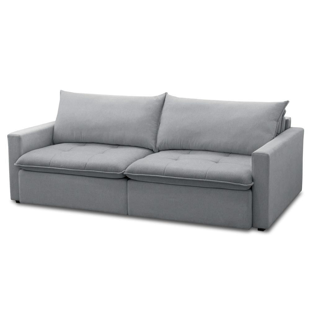 Miniatura Sofá Cama Casal Retrátil 208cm Carly F05 Linho Impermeabilizado Cinza - Mpozenato